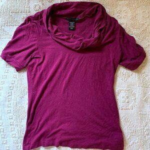 Fuchsia Apostrophe Cowl Neck Shirt Size S